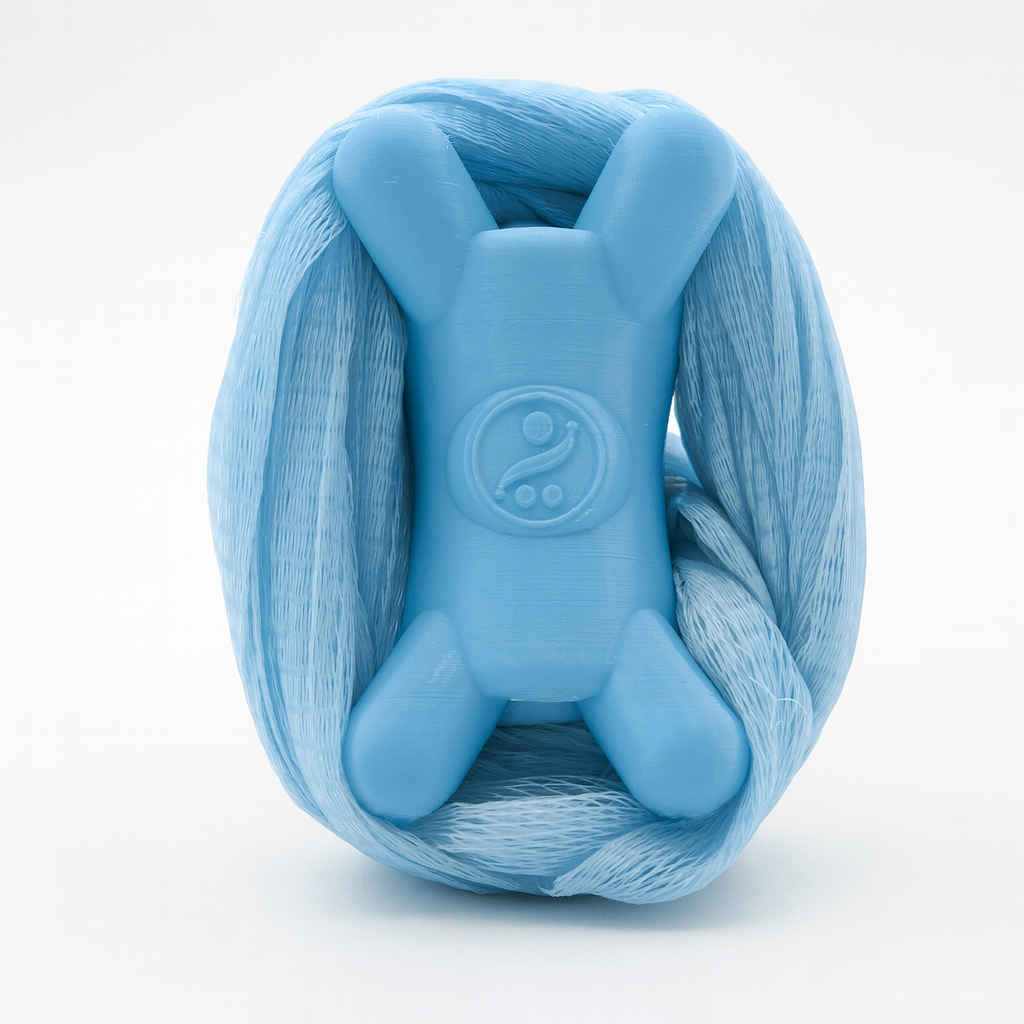 Fähloo Back & Body Scrubber in Baby Blue, wrapped and ready to give