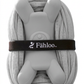 Fähloo exfoliating bathing mesh in grey, bundled with its handle and Fähloo band