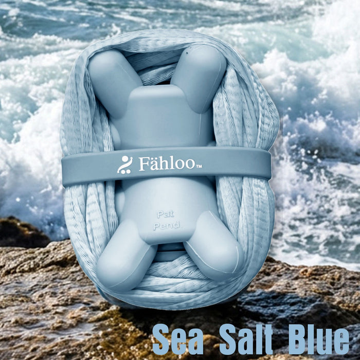 Fähloo exfoliating bathing mesh in Sea Salt Blue