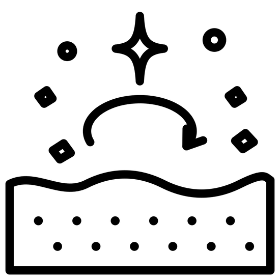 Gentle skin exfoliation icon